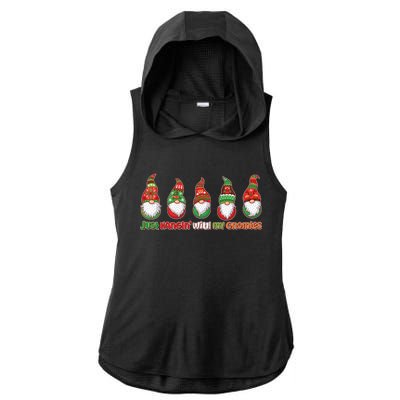 Just Hanging with My Gnomies Christmas Ladies PosiCharge Tri-Blend Wicking Draft Hoodie Tank