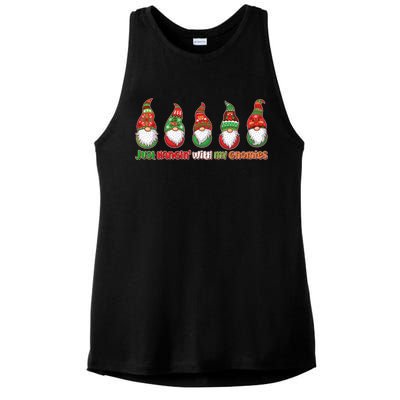 Just Hanging with My Gnomies Christmas Ladies PosiCharge Tri-Blend Wicking Tank