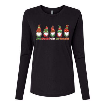 Just Hanging with My Gnomies Christmas Womens Cotton Relaxed Long Sleeve T-Shirt