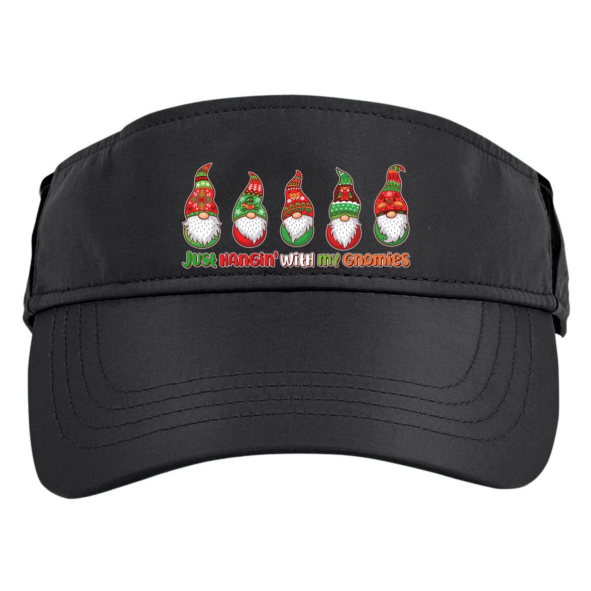 Just Hanging with My Gnomies Christmas Adult Drive Performance Visor