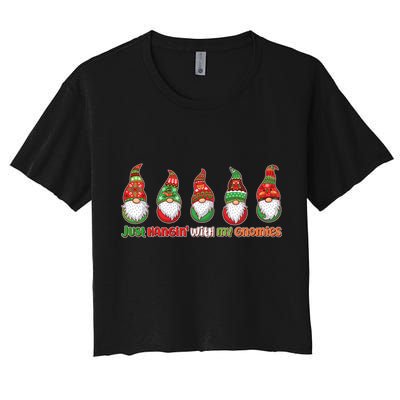 Just Hanging with My Gnomies Christmas Crop Top