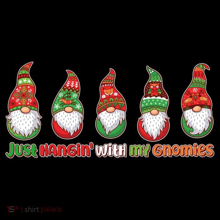 Just Hanging with My Gnomies Christmas Kids T-Shirt