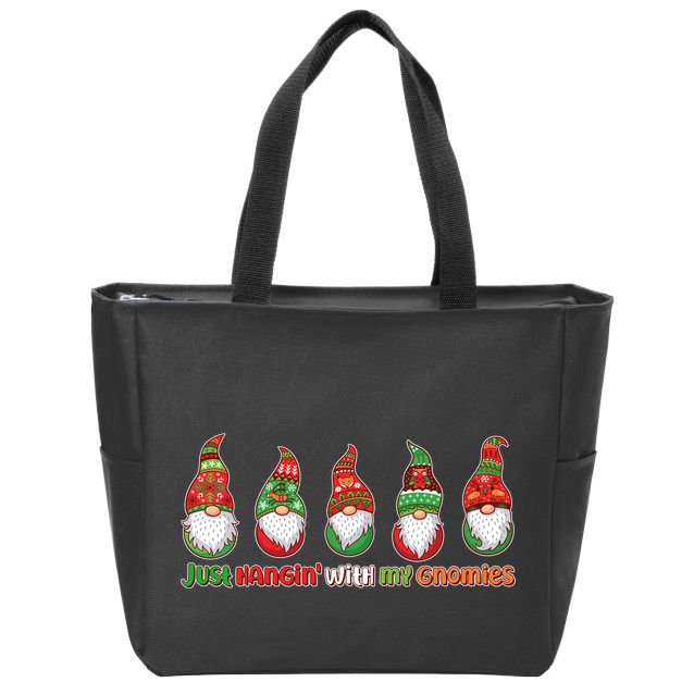 Just Hanging with My Gnomies Christmas Zip Tote Bag