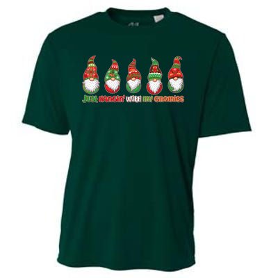 Just Hanging with My Gnomies Christmas Cooling Performance Crew T-Shirt