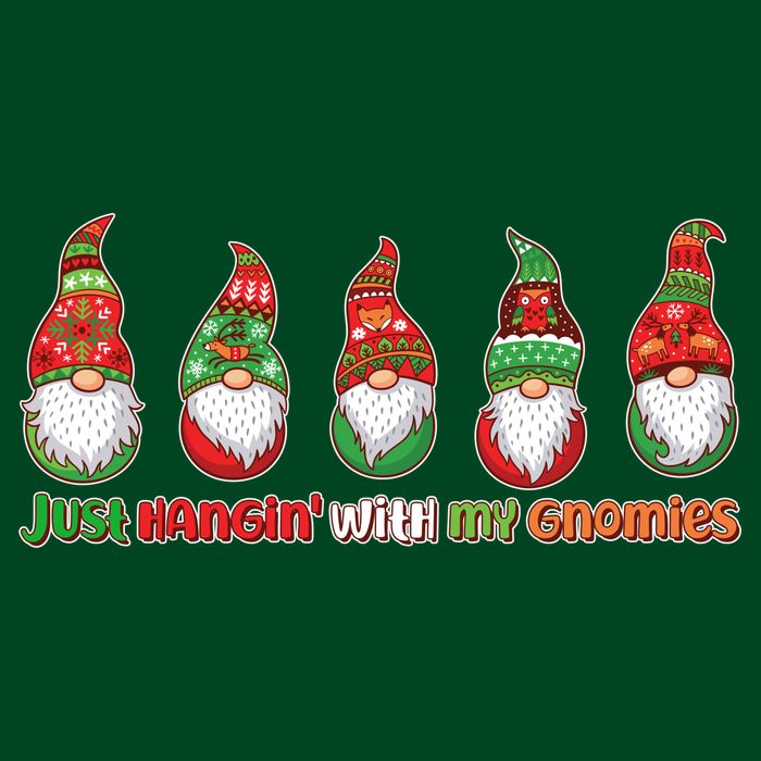 Just Hanging with My Gnomies Christmas Cooling Performance Crew T-Shirt