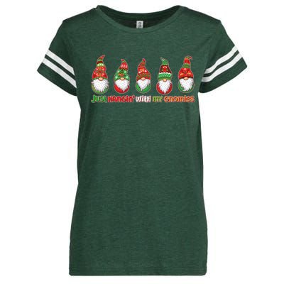 Just Hanging with My Gnomies Christmas Enza Ladies Jersey Football T-Shirt