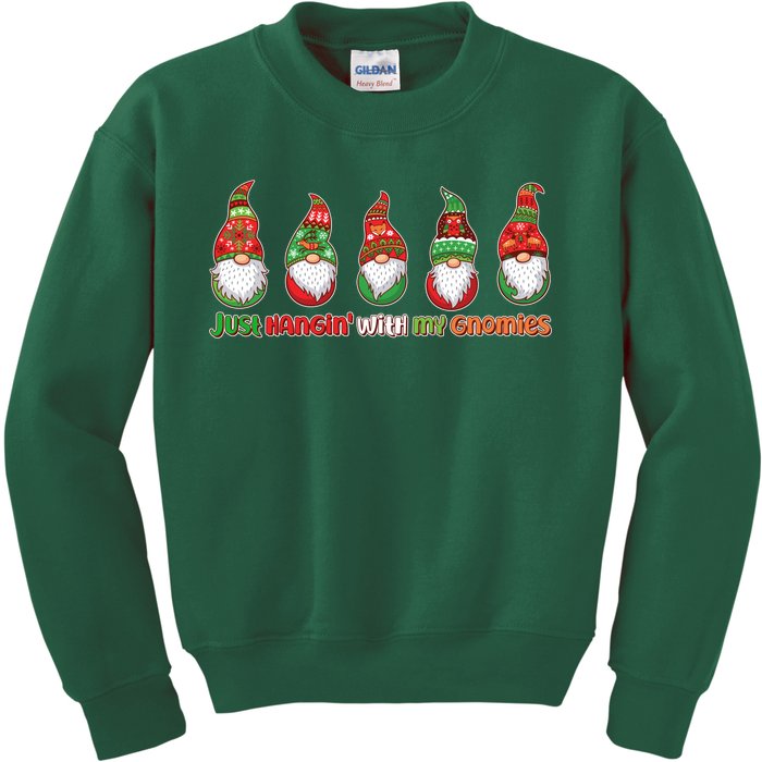 Just Hanging with My Gnomies Christmas Kids Sweatshirt