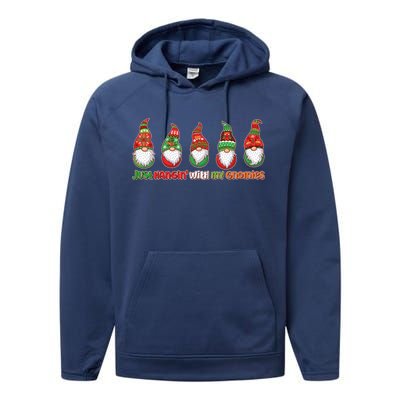 Just Hanging with My Gnomies Christmas Performance Fleece Hoodie