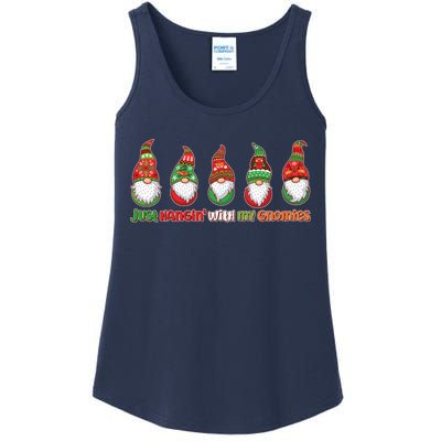 Just Hanging with My Gnomies Christmas Ladies Essential Tank