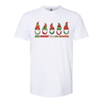 Just Hanging with My Gnomies Christmas Softstyle® CVC T-Shirt