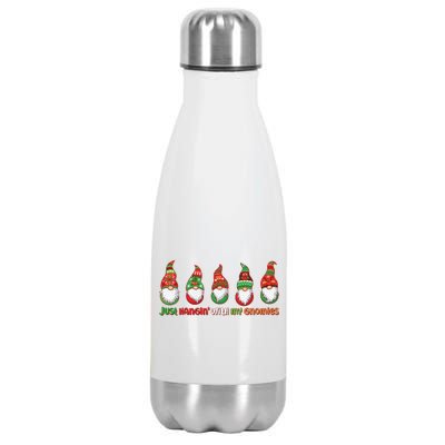 Just Hanging with My Gnomies Christmas Stainless Steel Insulated Water Bottle