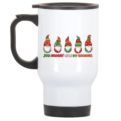 Just Hanging with My Gnomies Christmas Stainless Steel Travel Mug