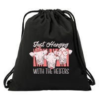 Just Hanging With The Heifers Drawstring Bag