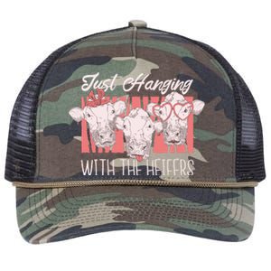 Just Hanging With The Heifers Retro Rope Trucker Hat Cap