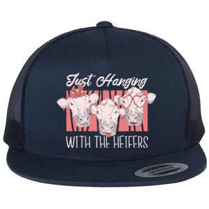 Just Hanging With The Heifers Flat Bill Trucker Hat