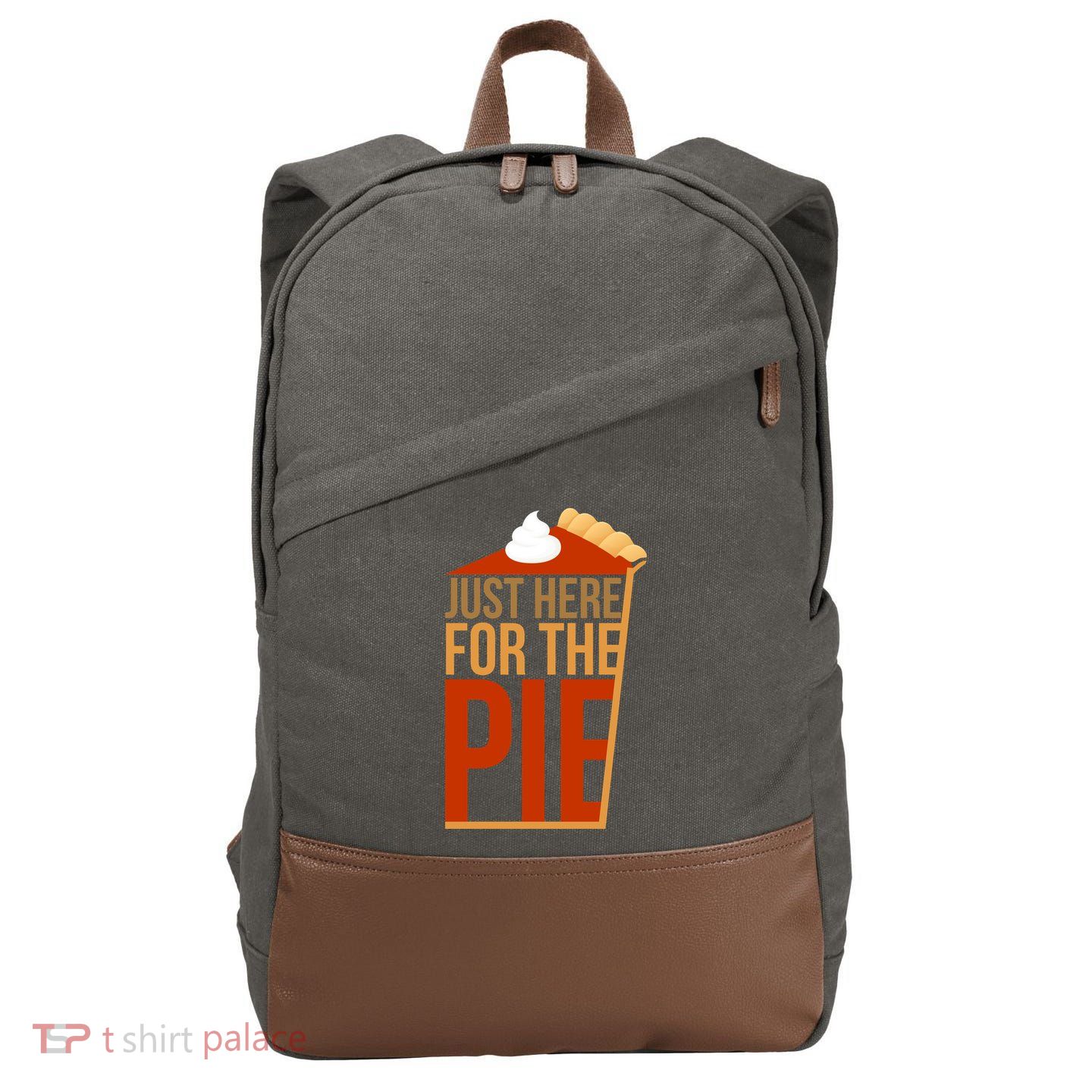 Just Here For The Pie Cotton Canvas Backpack