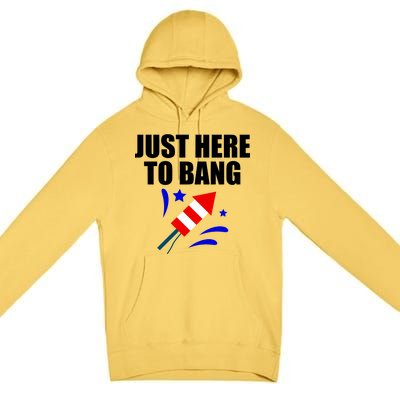 Just Here To Bang 4th Of  July Premium Pullover Hoodie