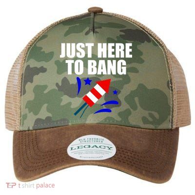 Just Here To Bang 4th Of  July Legacy Tie Dye Trucker Hat