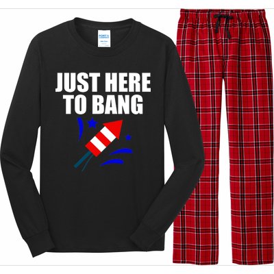 Just Here To Bang 4th Of  July Long Sleeve Pajama Set