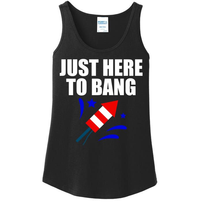 Just Here To Bang 4th Of  July Ladies Essential Tank