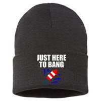 Just Here To Bang 4th Of  July Sustainable Knit Beanie