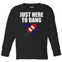 Just Here To Bang 4th Of  July Toddler Long Sleeve Shirt