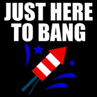 Just Here To Bang 4th Of  July Womens T-Shirt