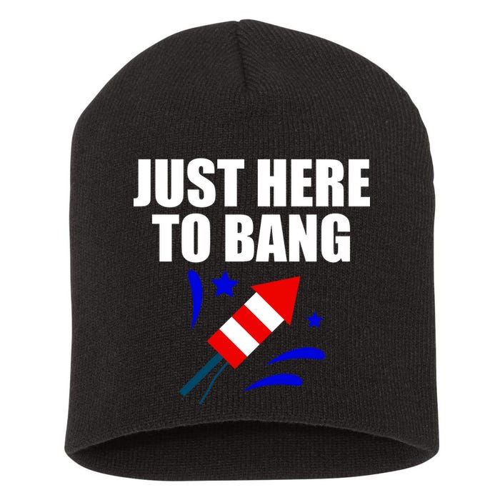 Just Here To Bang 4th Of  July Short Acrylic Beanie