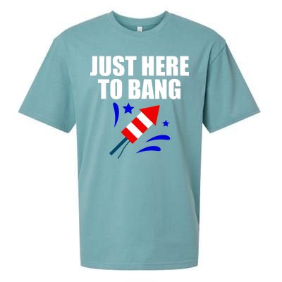 Just Here To Bang 4th Of  July Sueded Cloud Jersey T-Shirt