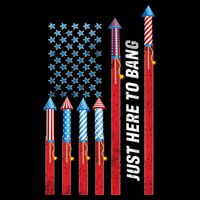 Just Here To Bang American Flag Fireworks Drawstring Bag