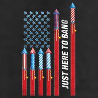 Just Here To Bang American Flag Fireworks Golf Towel