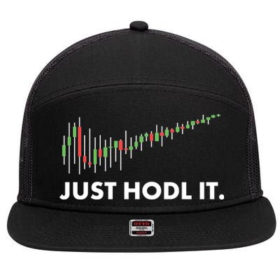 Just HODL It Moon Chart Crypto Currency 7 Panel Mesh Trucker Snapback Hat