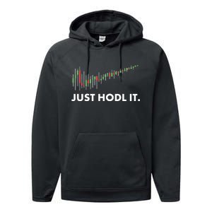 Just HODL It Moon Chart Crypto Currency Performance Fleece Hoodie