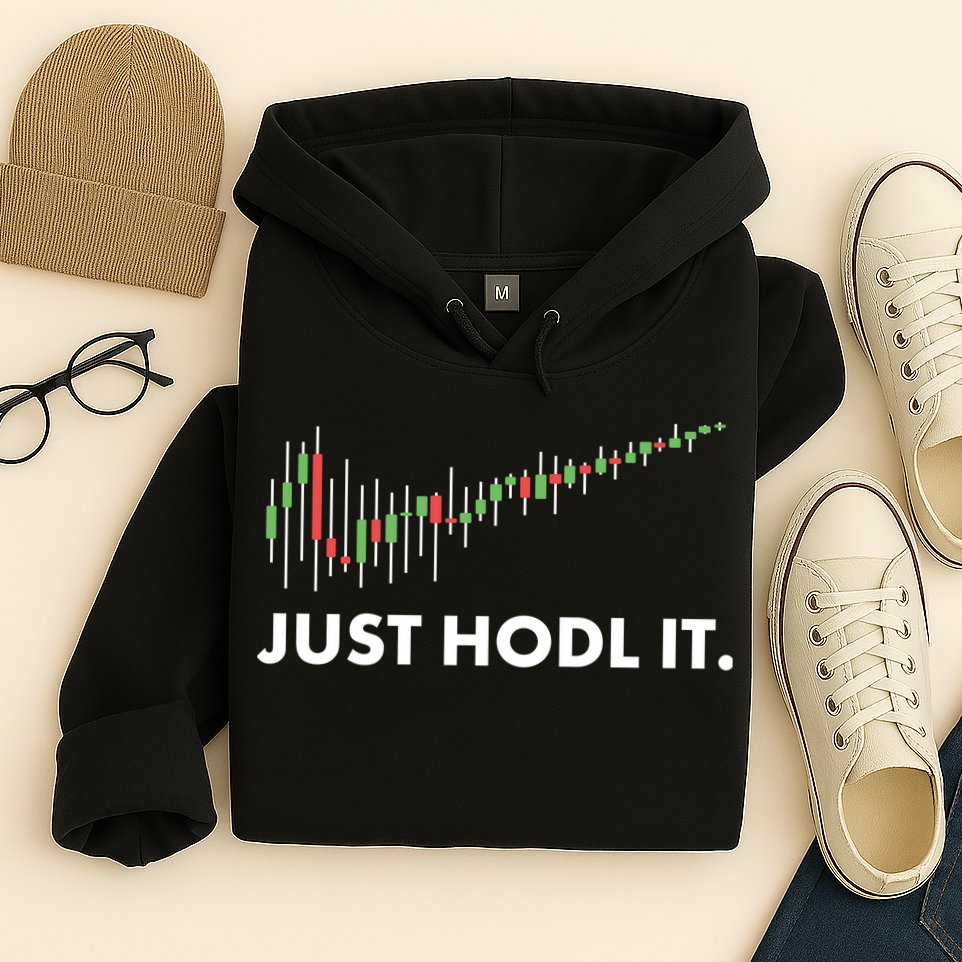 Just HODL It Moon Chart Crypto Currency Hoodie