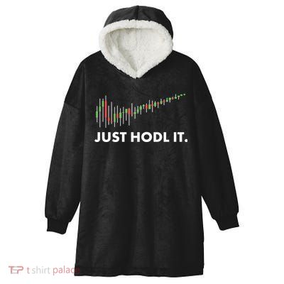 Just HODL It Moon Chart Crypto Currency Hooded Wearable Blanket