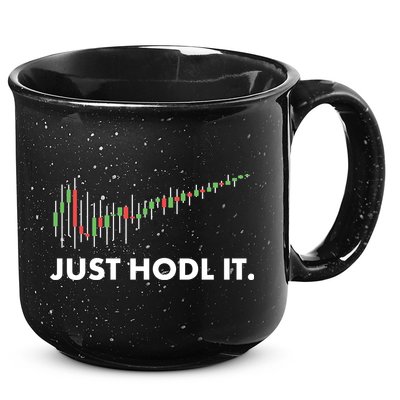 Just HODL It Moon Chart Crypto Currency 15oz Campfire Ceramic Mug