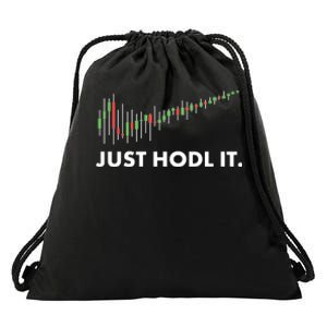 Just HODL It Moon Chart Crypto Currency Drawstring Bag