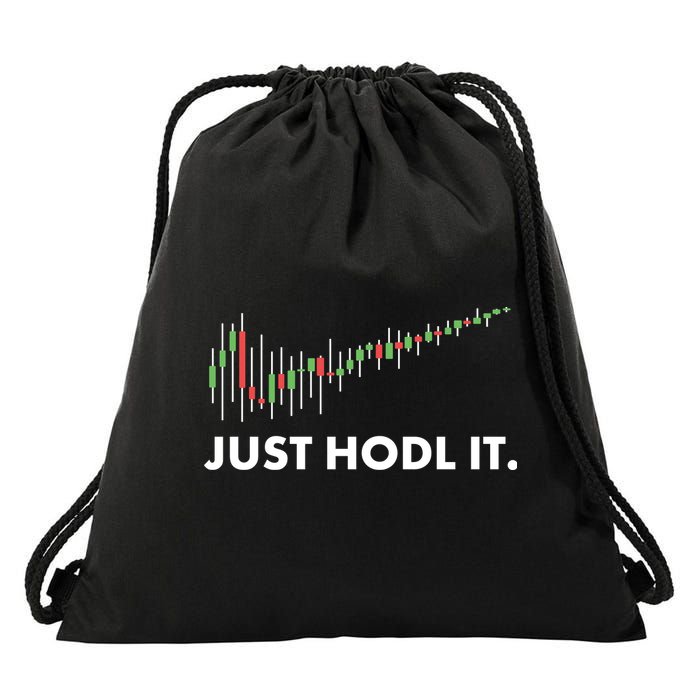 Just HODL It Moon Chart Crypto Currency Drawstring Bag