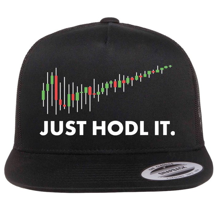 Just HODL It Moon Chart Crypto Currency Flat Bill Trucker Hat