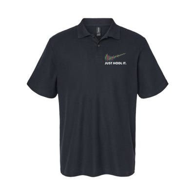 Just HODL It Moon Chart Crypto Currency Softstyle Adult Sport Polo