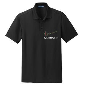 Just HODL It Moon Chart Crypto Currency Dry Zone Grid Polo