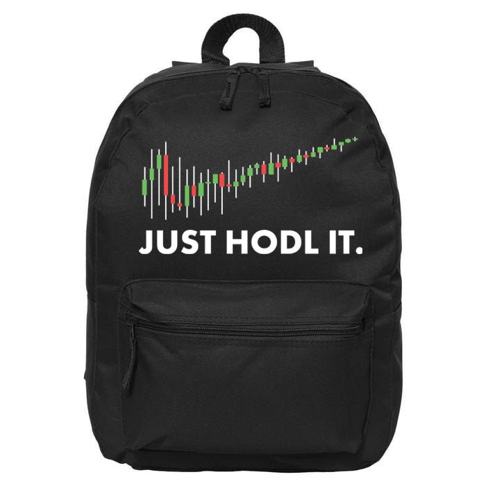 Just HODL It Moon Chart Crypto Currency 16 in Basic Backpack