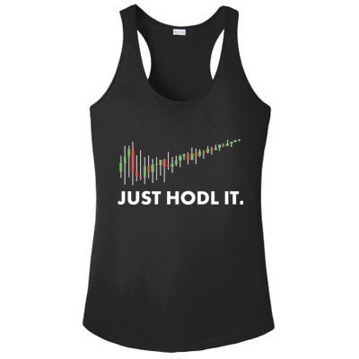 Just HODL It Moon Chart Crypto Currency Ladies PosiCharge Competitor Racerback Tank