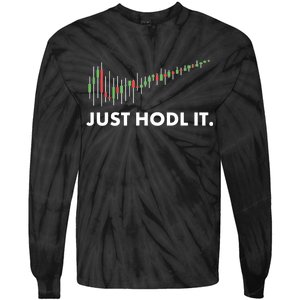 Just HODL It Moon Chart Crypto Currency Tie-Dye Long Sleeve Shirt