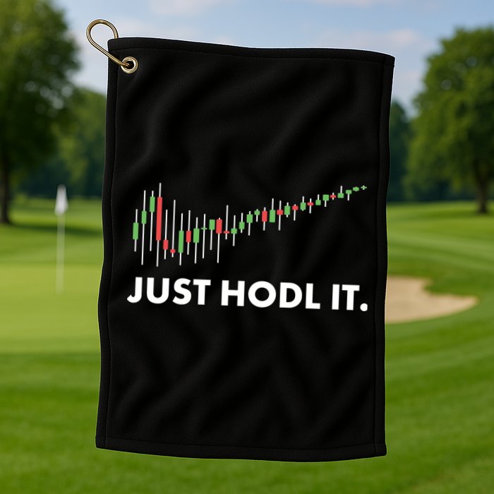 Just HODL It Moon Chart Crypto Currency Golf Towel