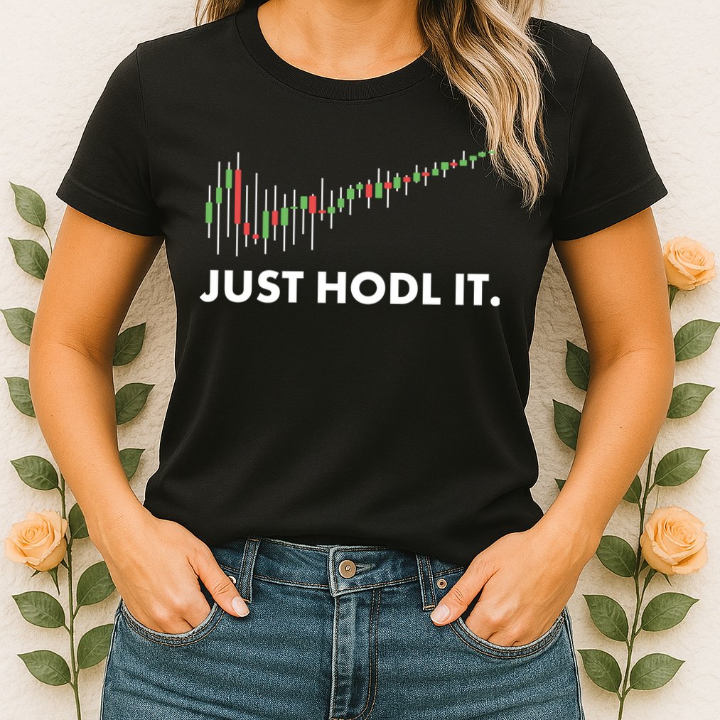 Just HODL It Moon Chart Crypto Currency Womens T-Shirt