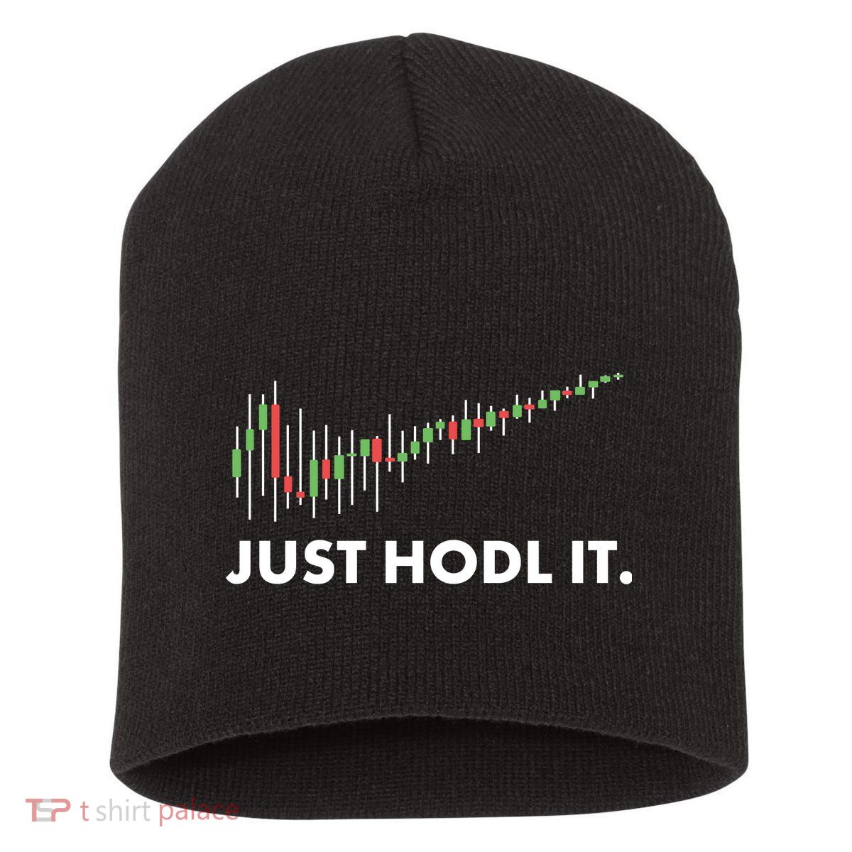 Just HODL It Moon Chart Crypto Currency Short Acrylic Beanie