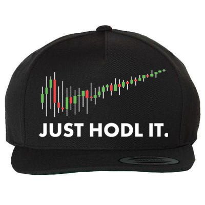 Just HODL It Moon Chart Crypto Currency Wool Snapback Cap