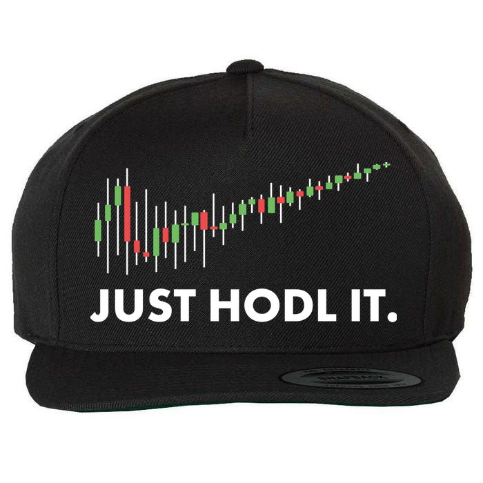 Just HODL It Moon Chart Crypto Currency Wool Snapback Cap