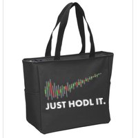 Just HODL It Moon Chart Crypto Currency Zip Tote Bag